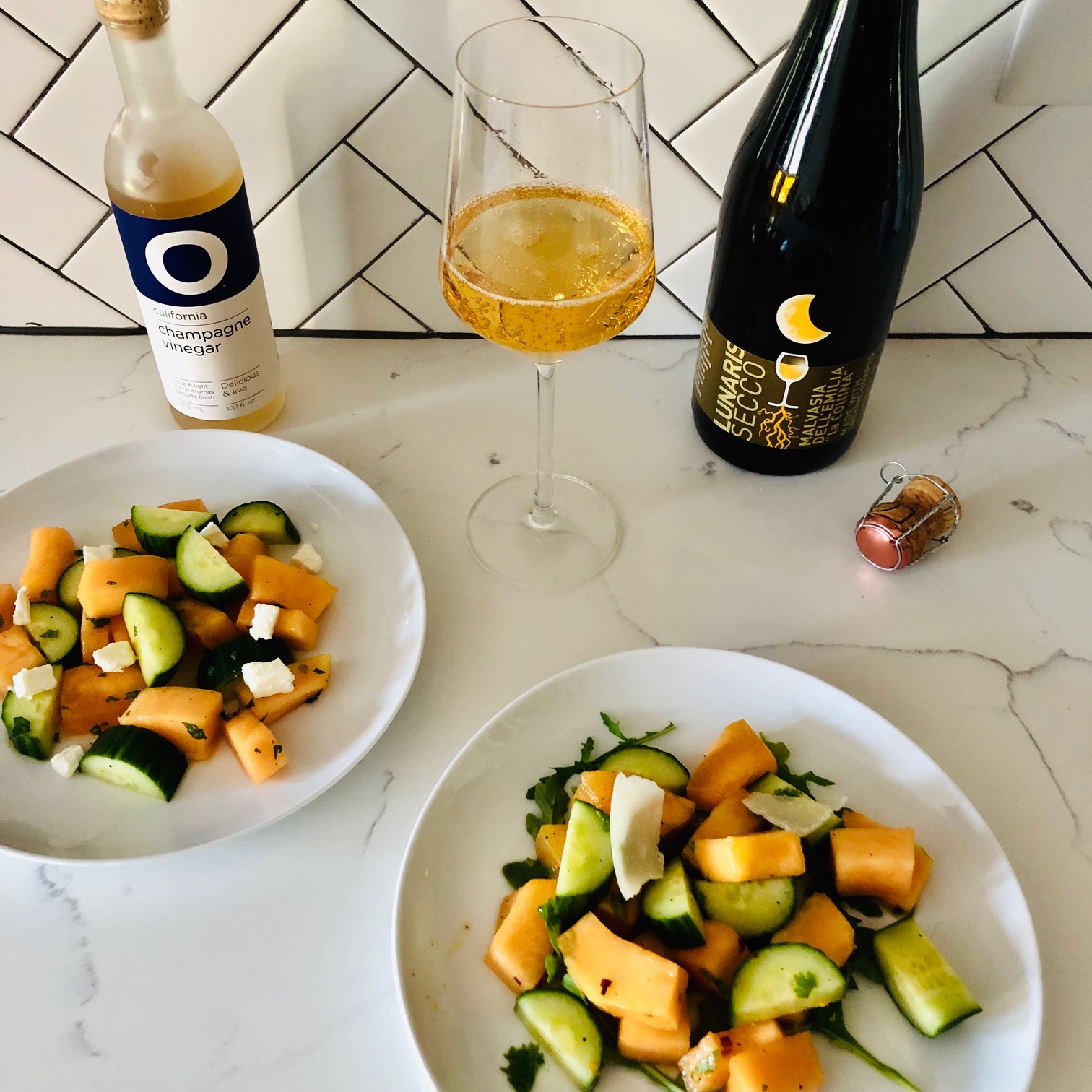 summer melon salad recipe with wine pairing