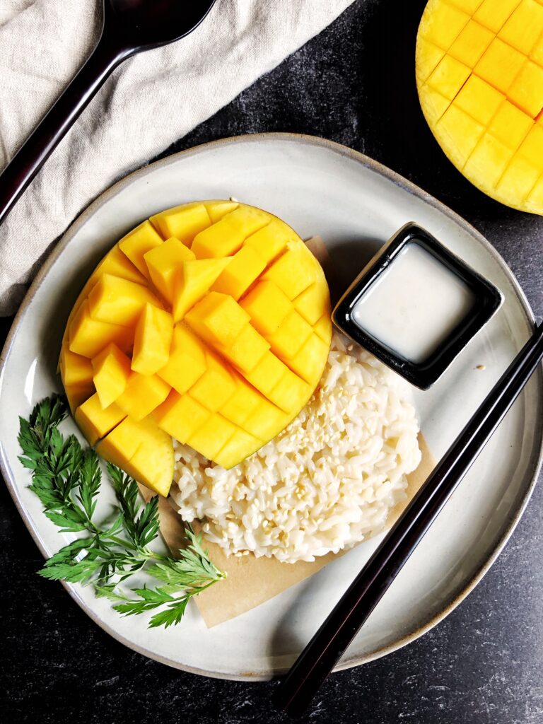 vegan mango sticky rice dessert