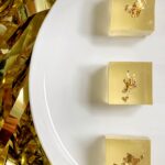 champagne jell-o shots with edible gold leaf