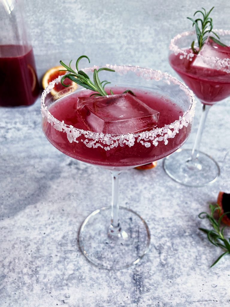 sparkling blood orange margarita