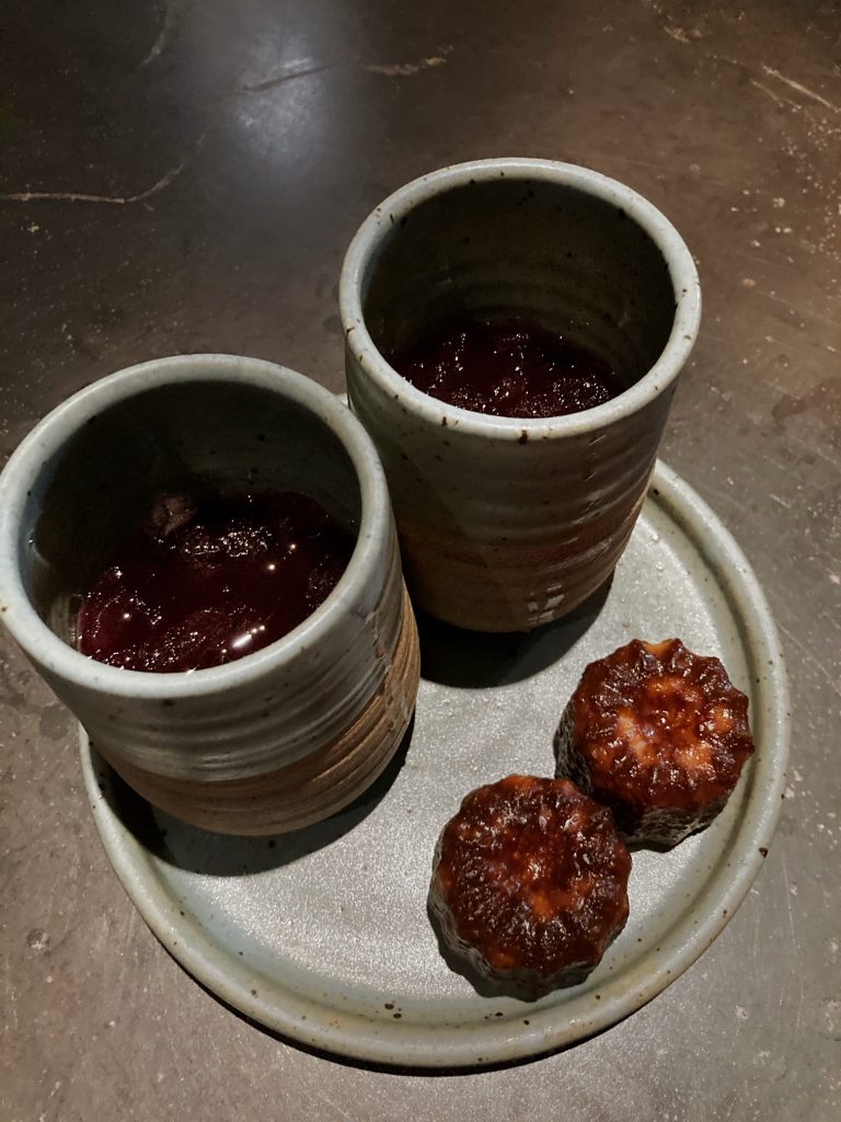 herb mint tea and canneles from nonesuch