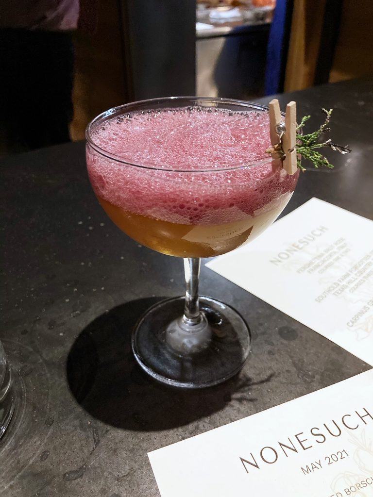 red wine bubble cocktail from nonesuch in oklahoma city